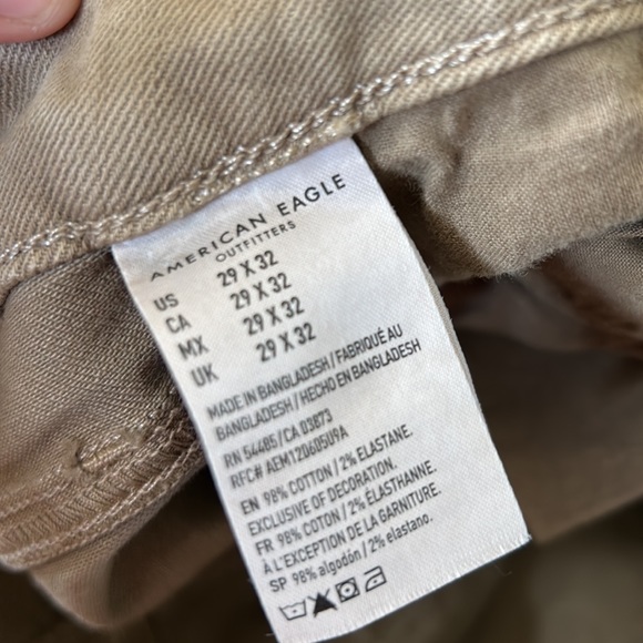 American Eagle Men’s Skinny Distressed Tan Denim Jeans - Picture 4 of 7